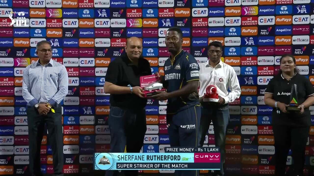 IPL 2025 M56: MI vs GT - Curvv Super Striker of the Match - Sherfane Rutherford background