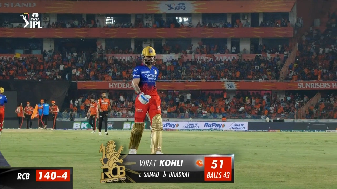 M41: SRH vs RCB – Virat Kohli Wicket