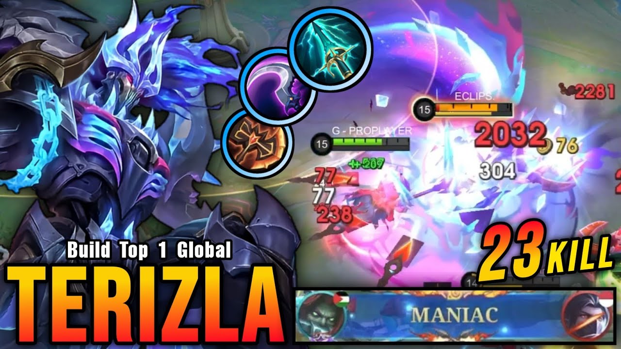 23 Kills + MANIAC!! Offlaner Terizla Deadly Monster!! - Build Top 1 Global Terizla ~ MLBB