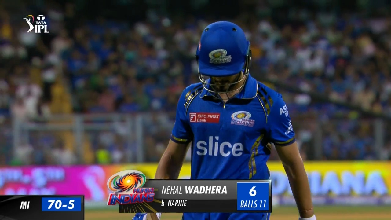 M51: MI vs KKR – Nehal Wadera Wicket
