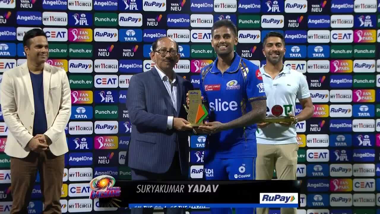 M55: MI vs SRH – RuPay On-The-Go 4s of the Match – Suryakumar Yadav background