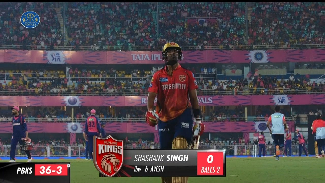 M65: RR vs PBKS – Shashank Singh Wicket