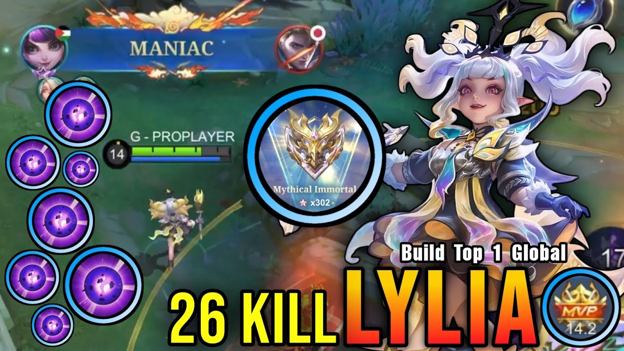 26 Kills + MANIAC!! Midlane Lylia is Deadly!! - Build Top 1 Global Lylia ~ MLBB