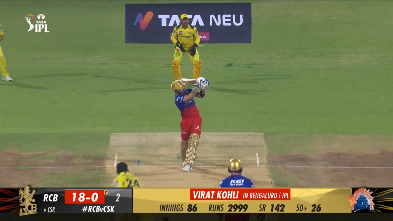 M68: RCB vs CSK – Virat Kohli Six