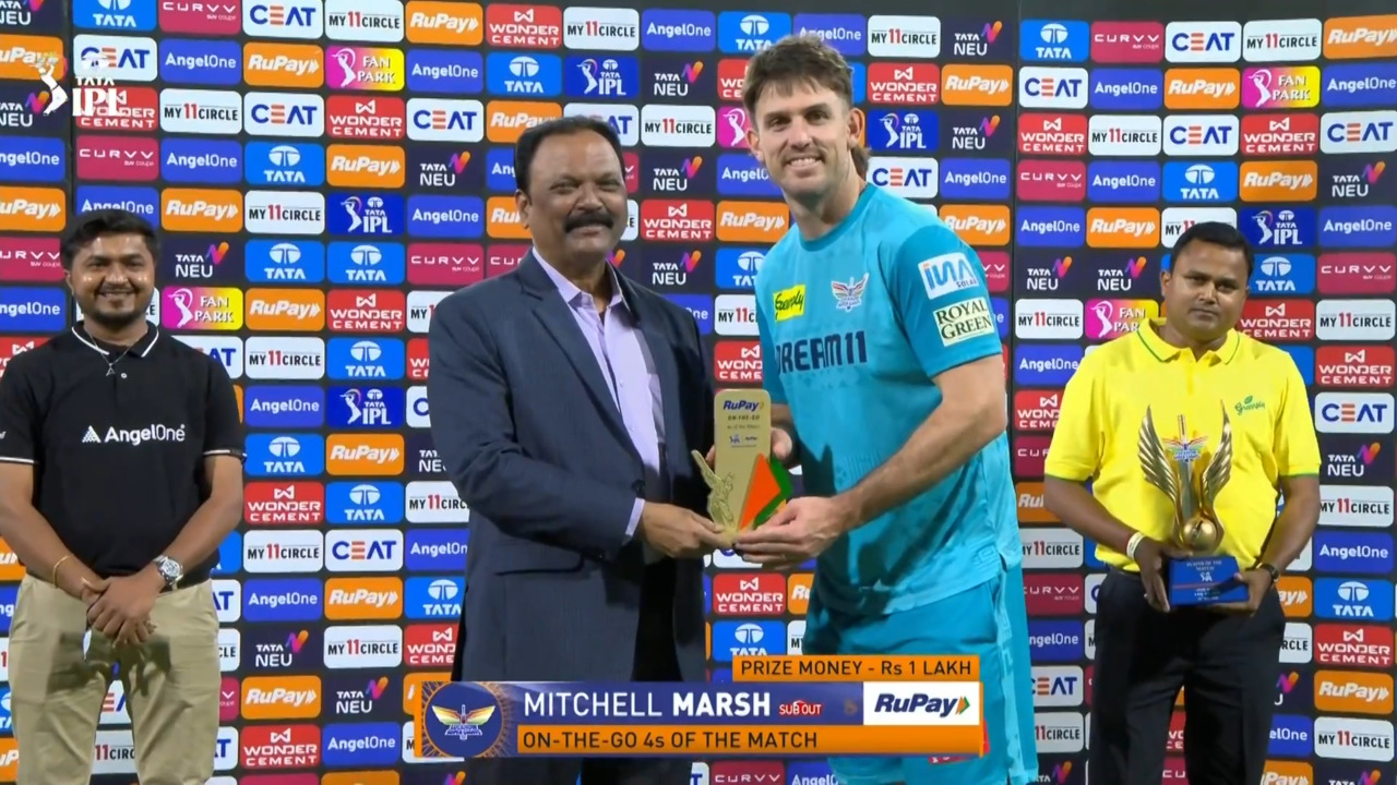IPL 2025 M61: LSG vs SRH - RuPay On-The-Go 4s of the Match - Mitchell Marsh