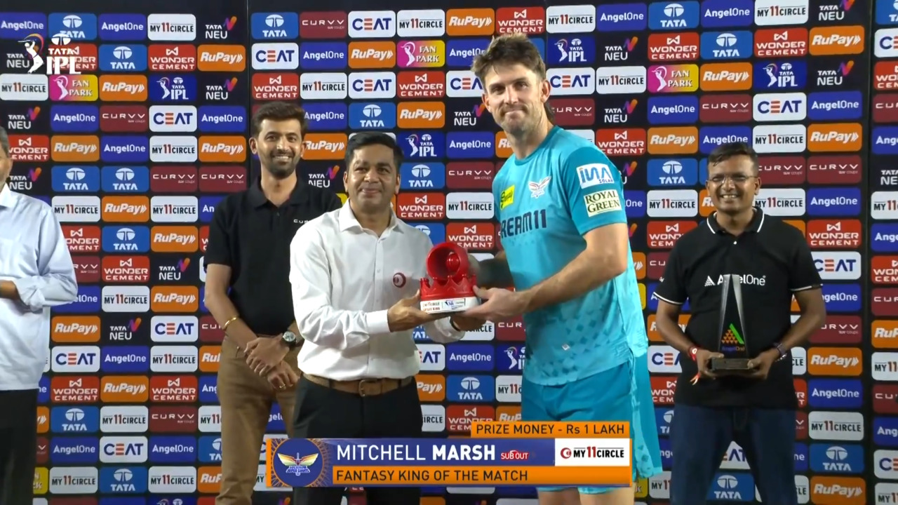 IPL 2025 M64: GT vs LSG - My11Circle Fantasy King of The Match - Mitchell Marsh