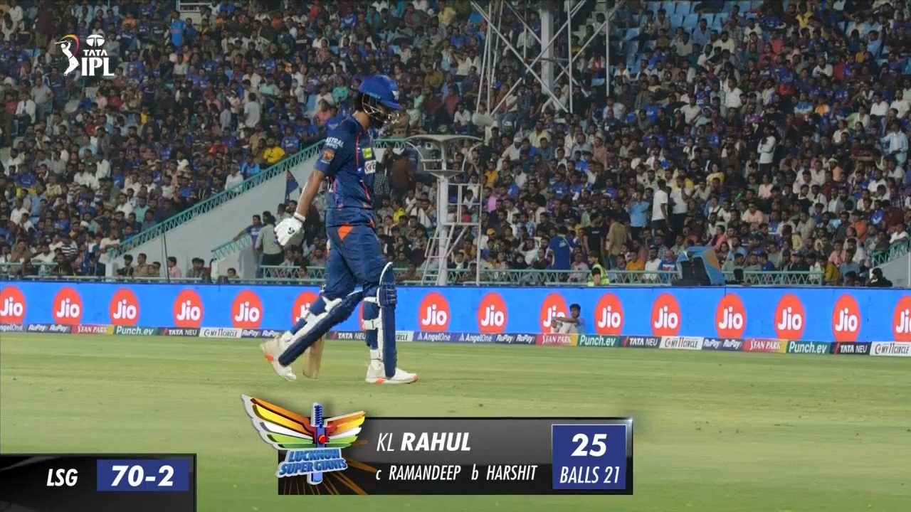 M54: LSG vs KKR – K L Rahul Wicket