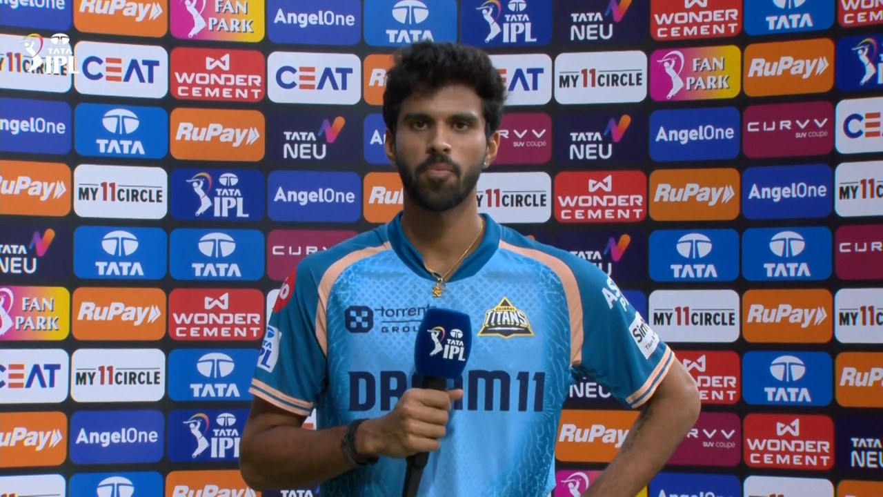 IPL 2025 M56: MI vs GT - Washington Sundar Interview background