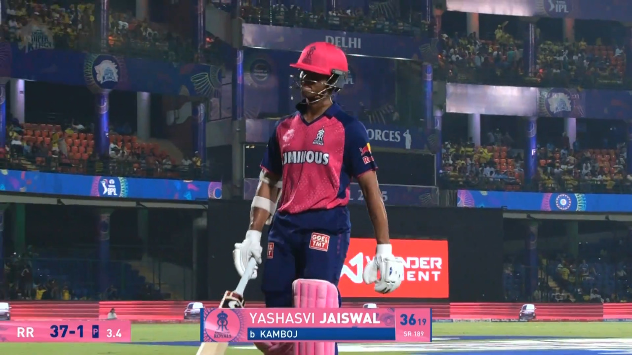 IPL 2025 M62: CSK vs RR - Yashasvi Jaiswal Wicket