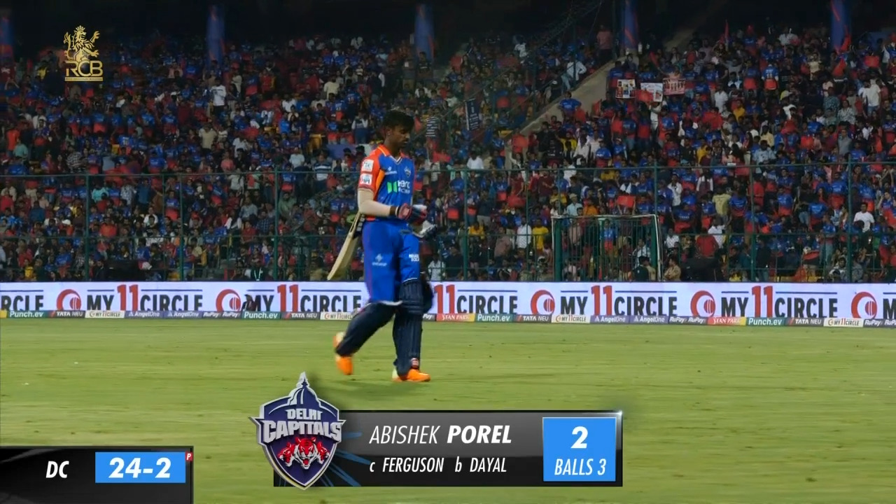 M62: RCB vs DC – Abishek Porel Wicket