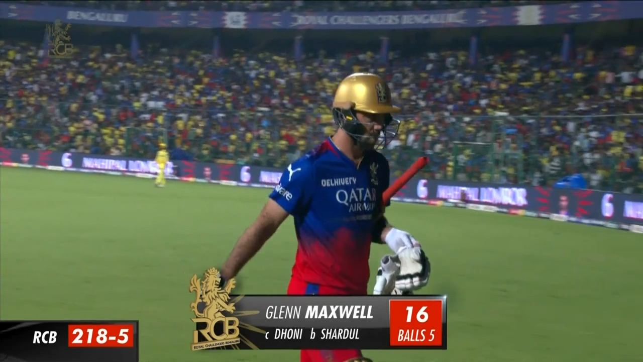 M68: RCB vs CSK – Glenn Maxwell Wicket