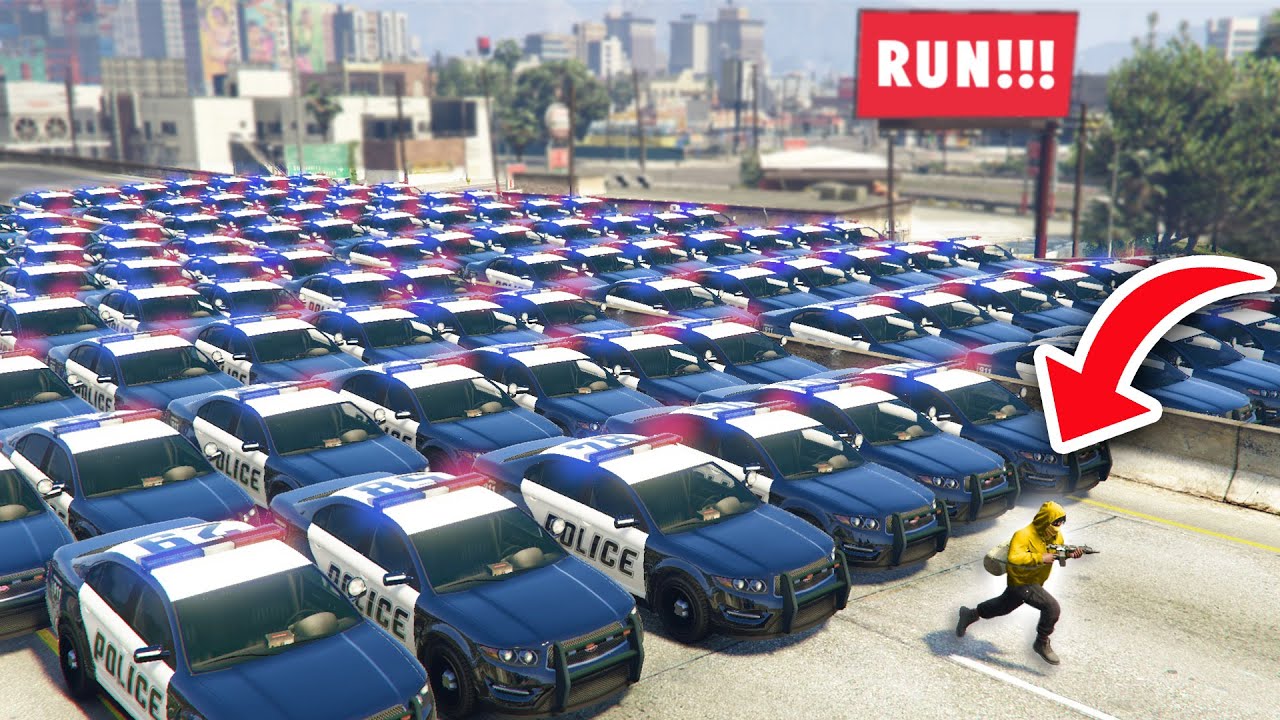 CAN 1 ROBBER ESCAPE 100 COPS IN GTA 5? backdrop