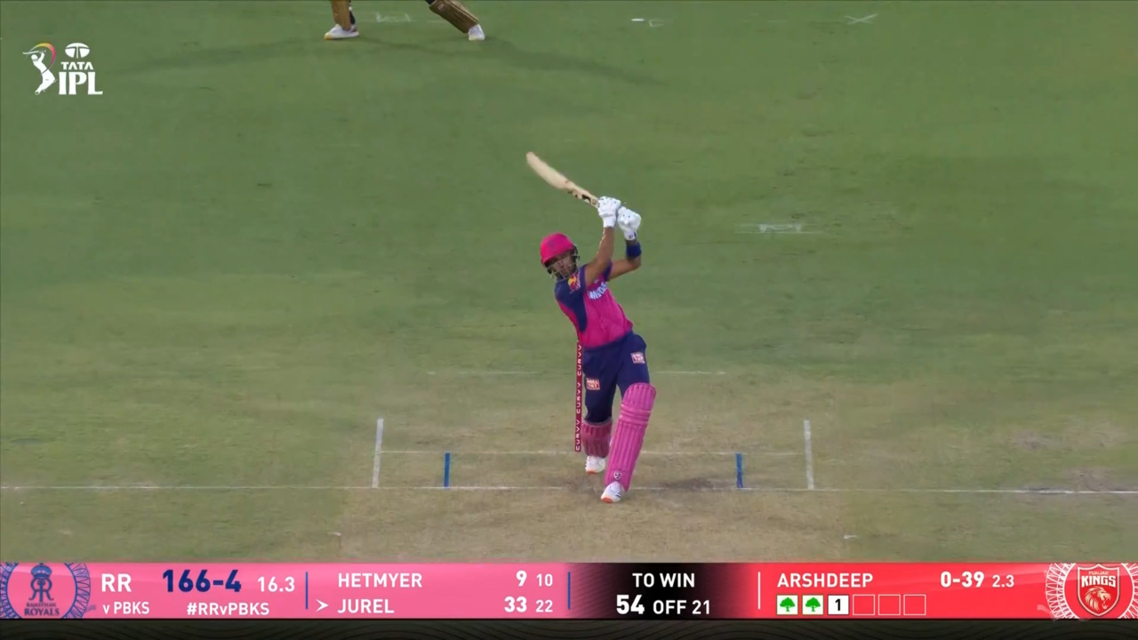 IPL 2025 M59: RR vs PBKS - Dhruv Jurel Six background