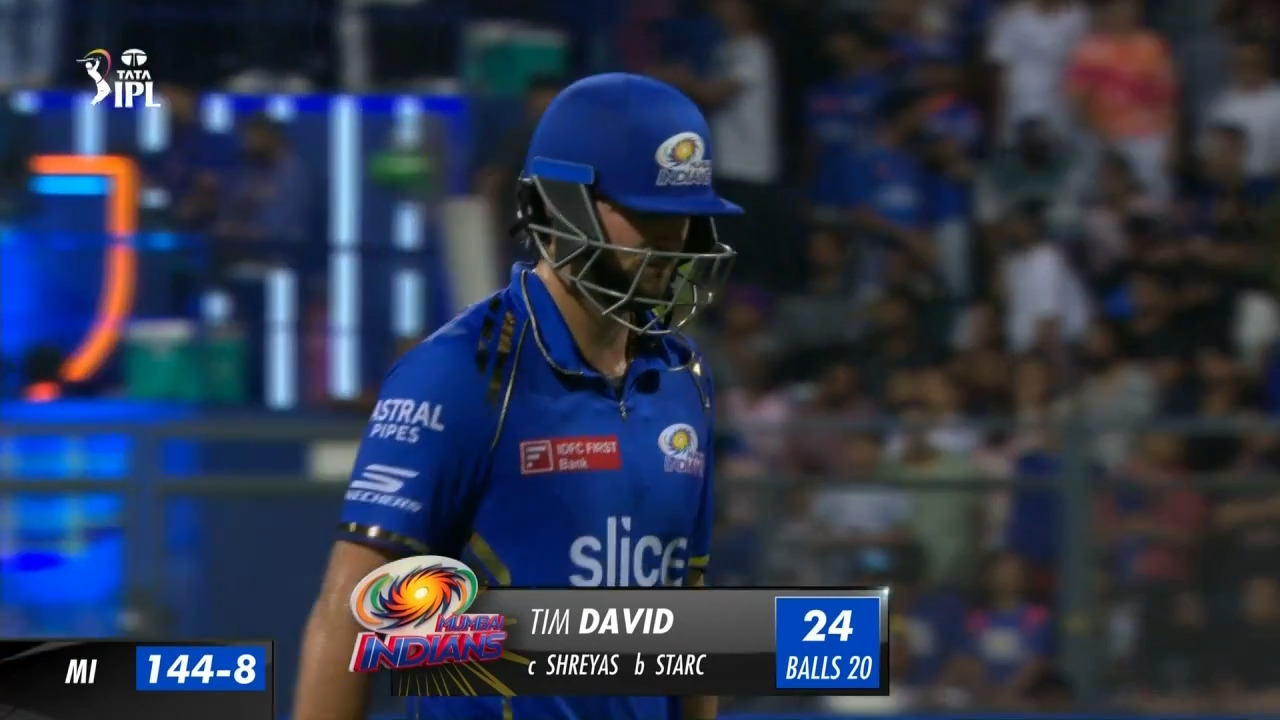 M51: MI vs KKR – Tim David Wicket