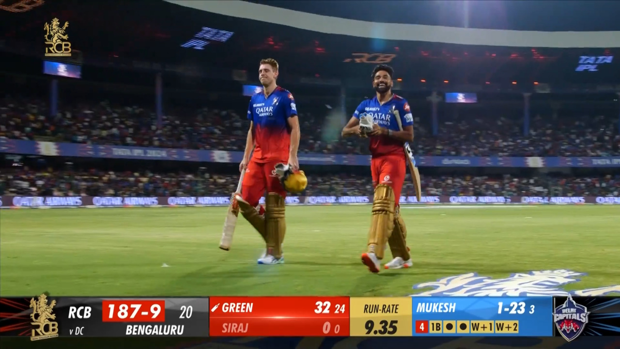 M62: RCB vs DC – Mohammed Siraj Wicket background