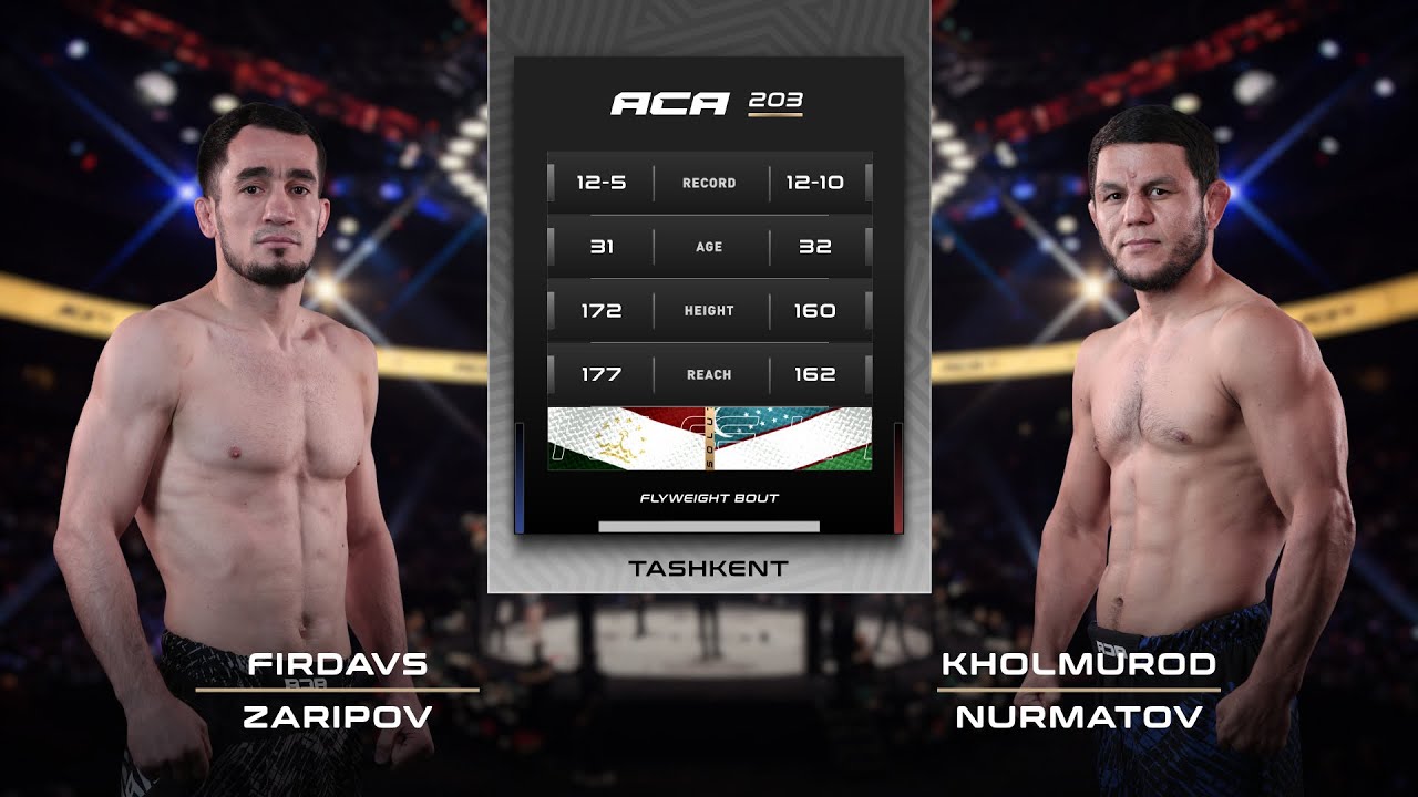 Фирдавс Зарипов vs. Холмурод Нурматов | Firdavs Zaripov vs. Kholmurod Nurmatov | ACA 203