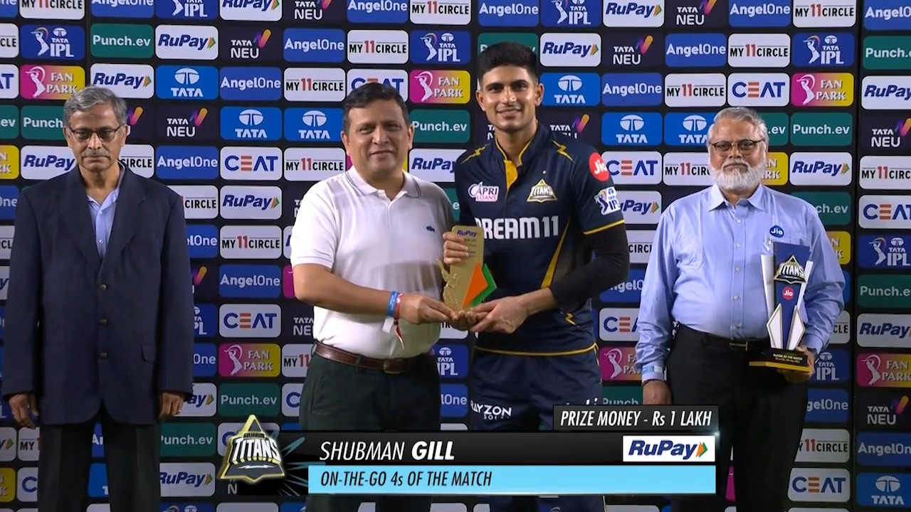 M59: GT vs CSK – RuPay On-The-Go 4s of the Match – Shubman Gill
