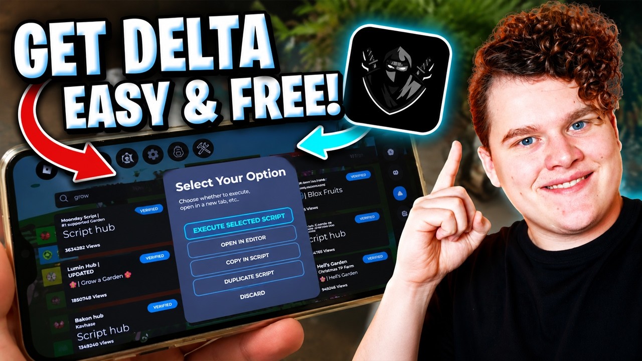 Delta Executor Mobile *NEW* Tutorial iOS iPhone & Android Roblox Executor Delta Executor APK iPad background