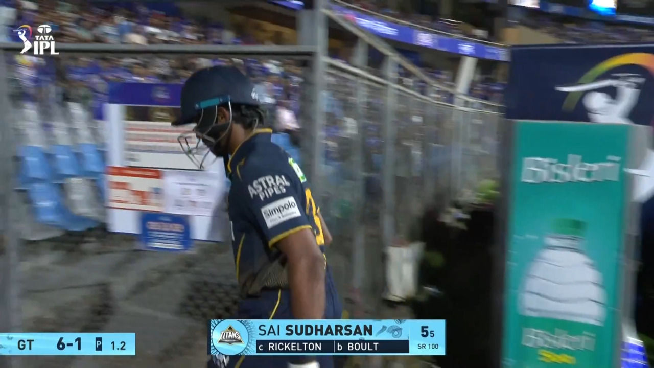 IPL 2025 M56: MI vs GT - Sai Sudharsan Wicket