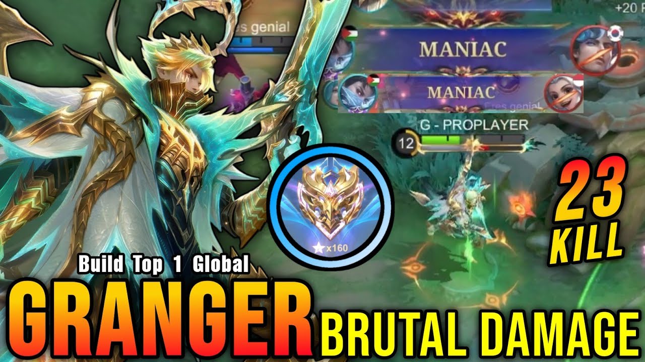 2x MANIAC + 23 Kills!! Granger PRIME Skin Brutal Damage!! - Build Top 1 Global Granger ~ MLBB