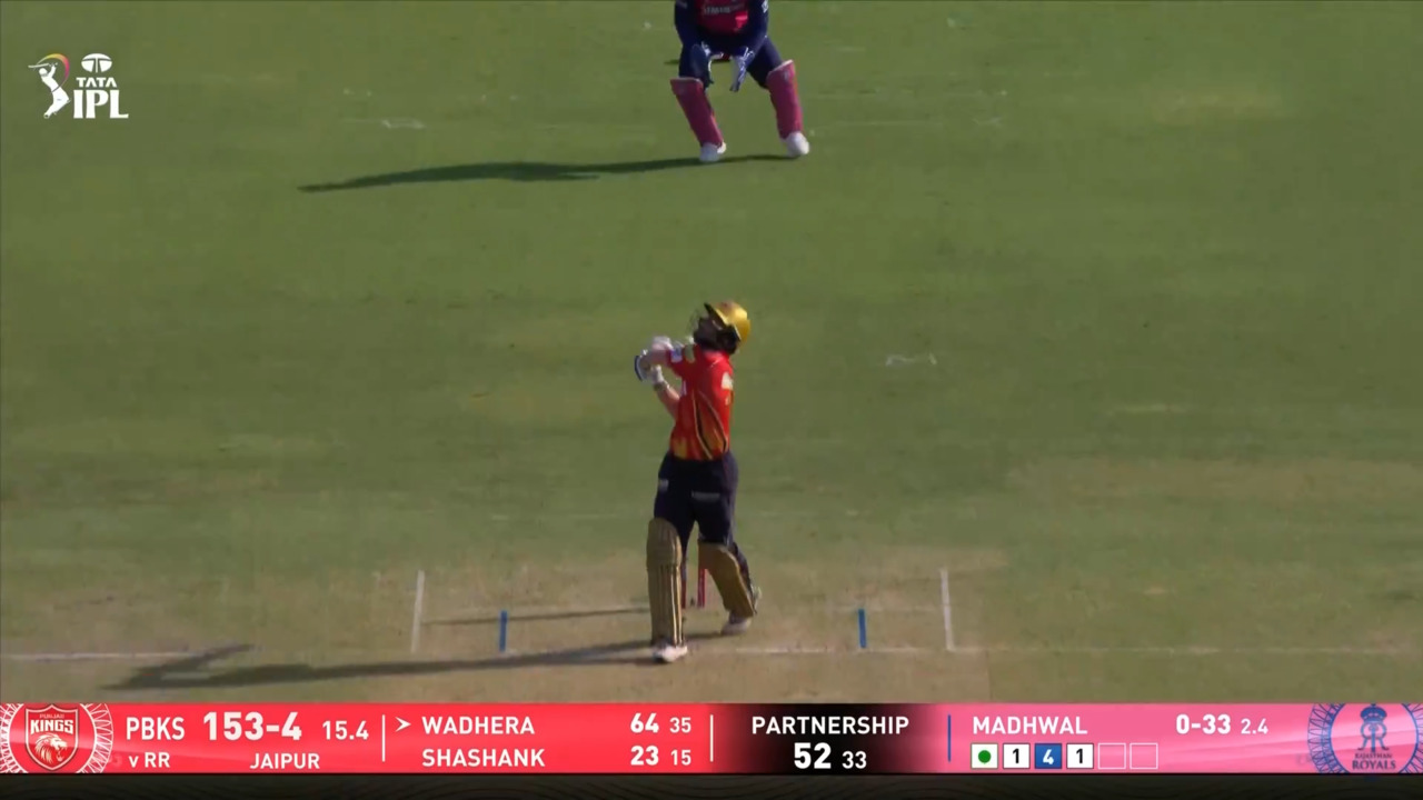 IPL 2025 M59: RR vs PBKS - Nehal Wadhera Six background