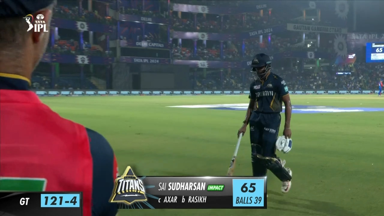M40: DC vs GT – Sai Sudharsan Wicket