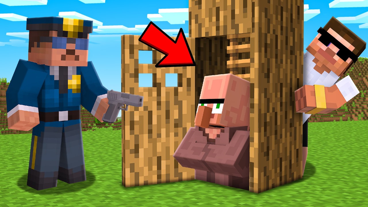 Using Secret Bases to Hide from Police in Minecraft.. background