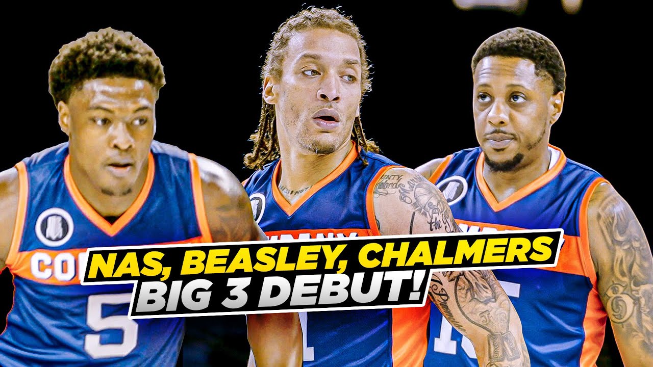Michael Beasley, Nasir Core & Mario Chalmers Make Big 3 Season Debut | 3s Company vs Power background