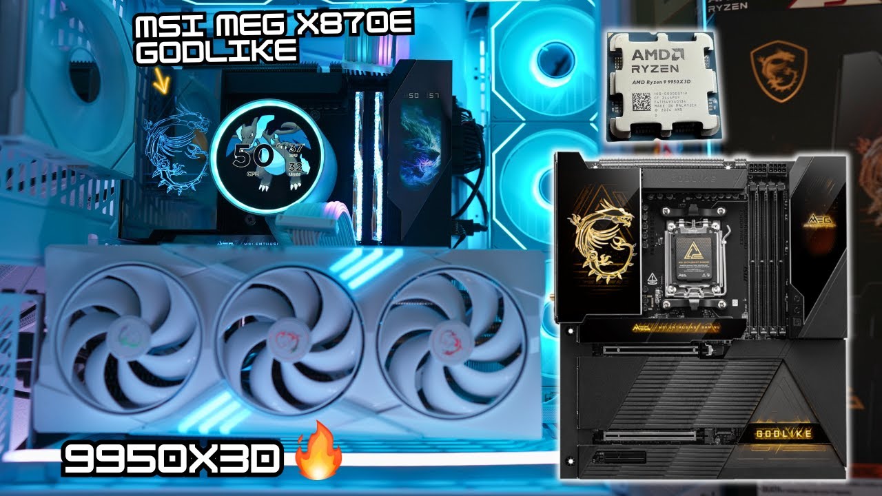 MSI MEG X870E GODLIKE + 9950X3D : How To Set Up the Ultimate AM5 Motherboard background