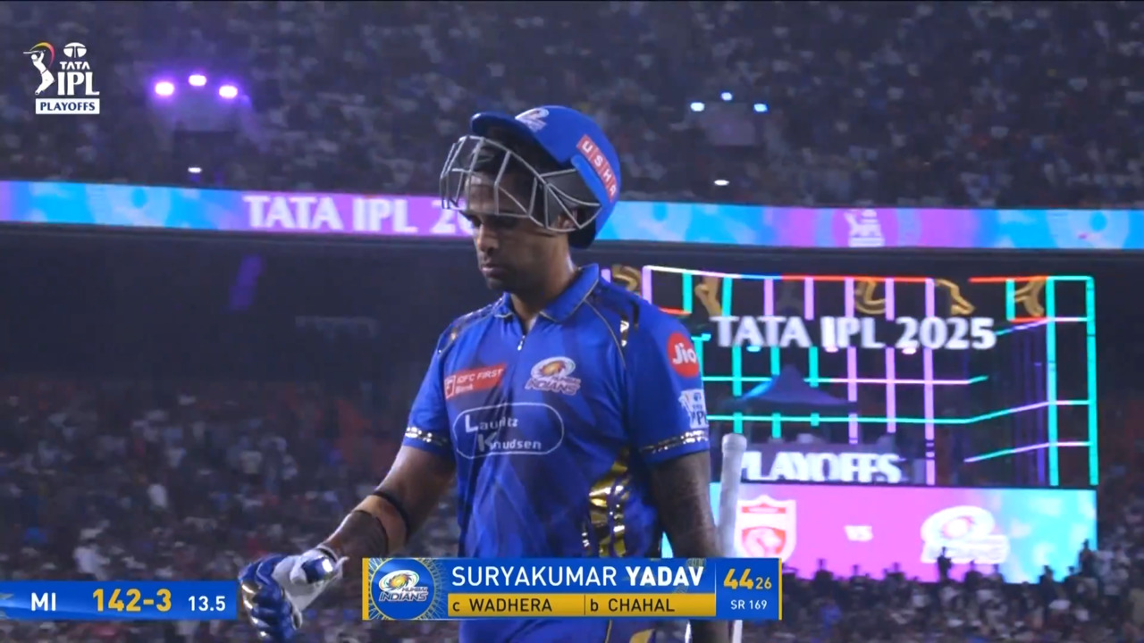 IPL 2025 Q2: PBKS vs MI - Suryakumar Yadav Wicket