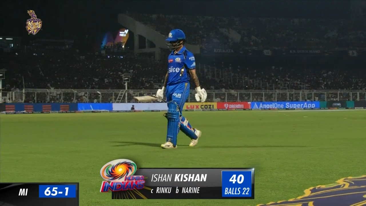 M60: KKR vs MI – Ishan Kishan Wicket