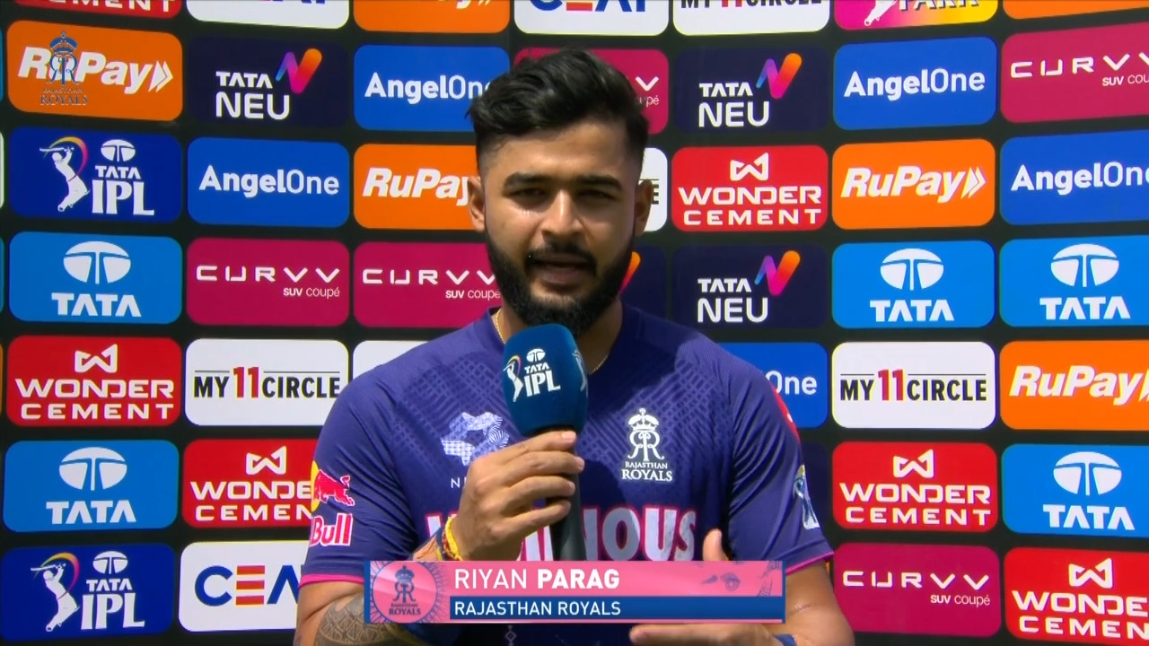 IPL 2025 M28: RR vs RCB - Riyan Parag Interview background