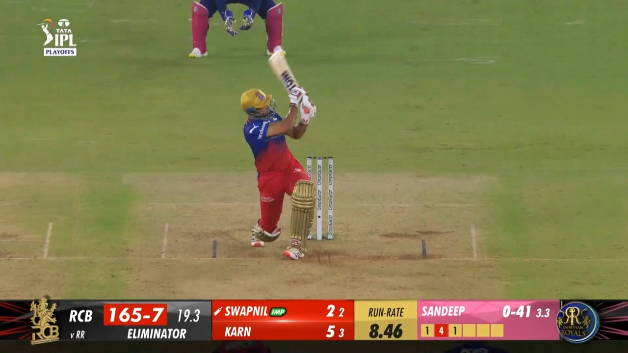 Eliminator: RR vs RCB – Swapnil Singh Six