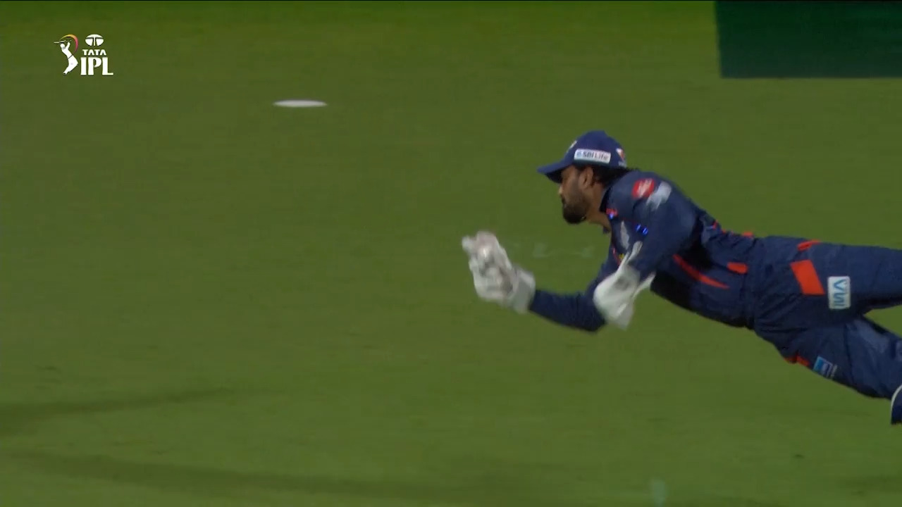 Is it a bird? Is it a plane? No, it's KL Rahul! background