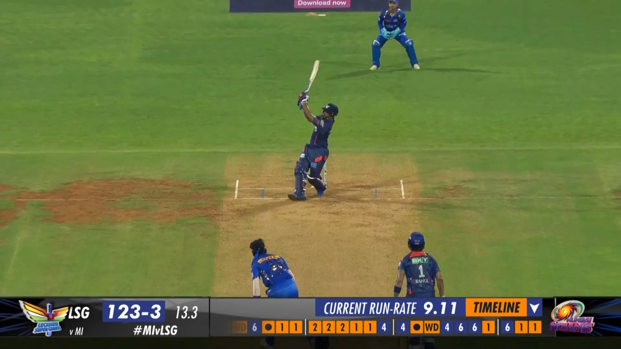 M67: MI vs LSG – Nicholas Pooran Six
