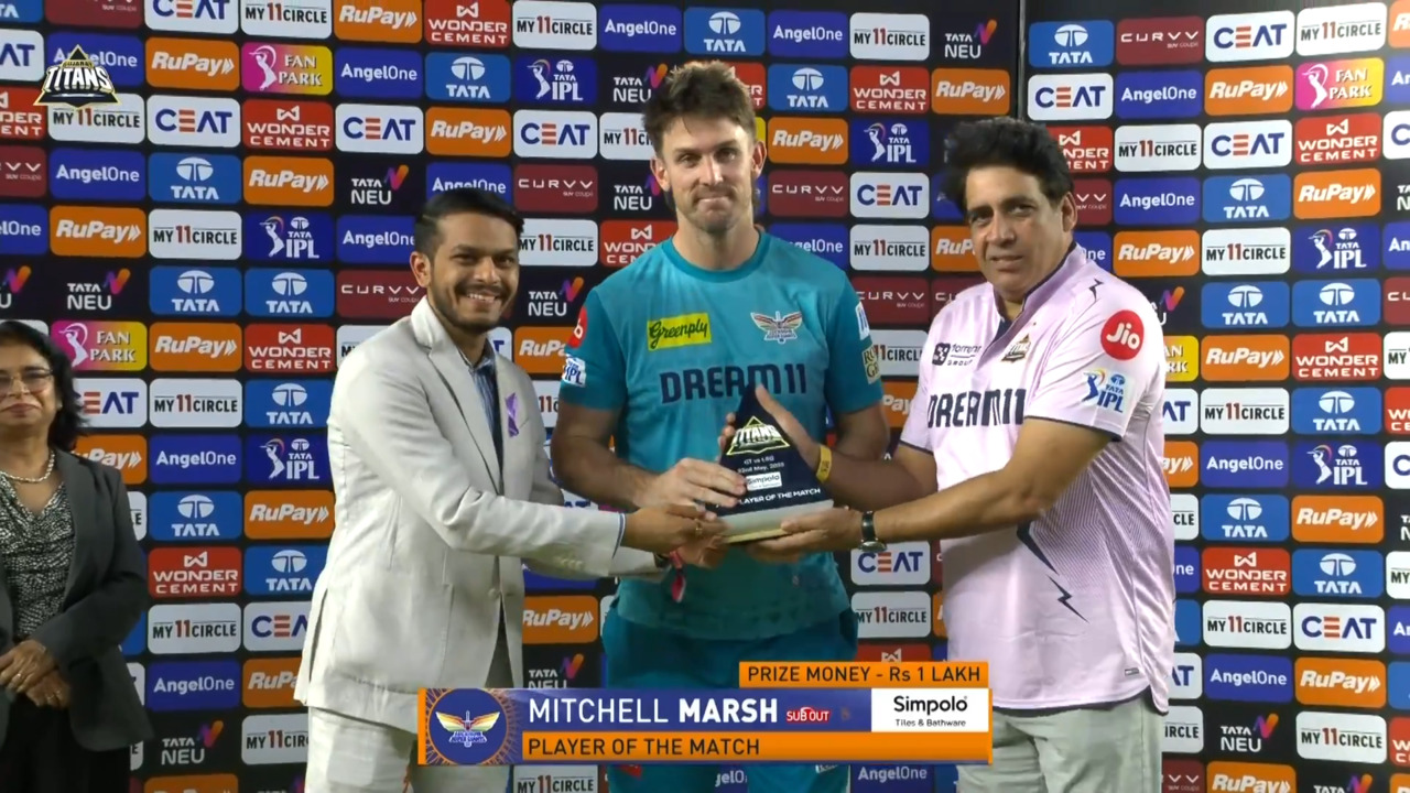 IPL 2025 M64: GT vs LSG - Player of the Match - Mitchell Marsh