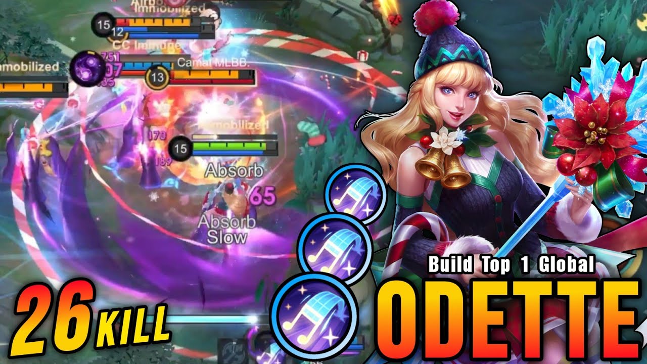 26 Kills!! Odette Insane Burst Damage (WTF DAMAGE) - Build Top 1 Global Odette ~ MLBB background