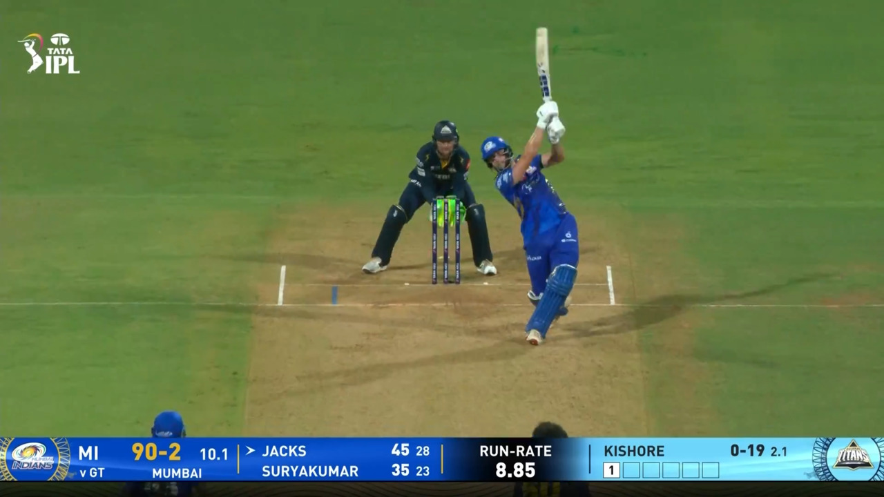 IPL 2025 M56: MI vs GT - Will Jacks Six background