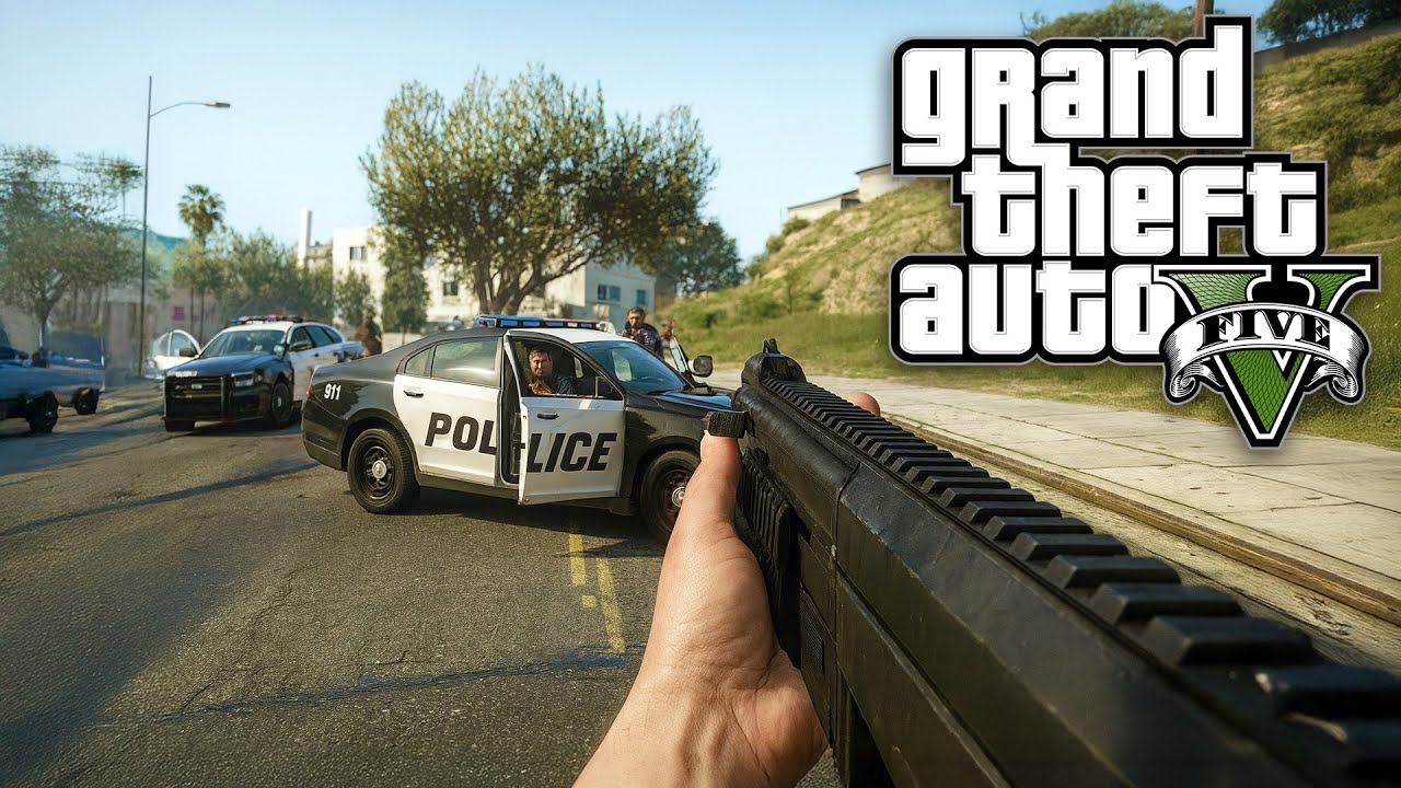 playing GTA 5 in "realism mode"... (100% full immersion) | GTA 5 THUG LIFE #613 background