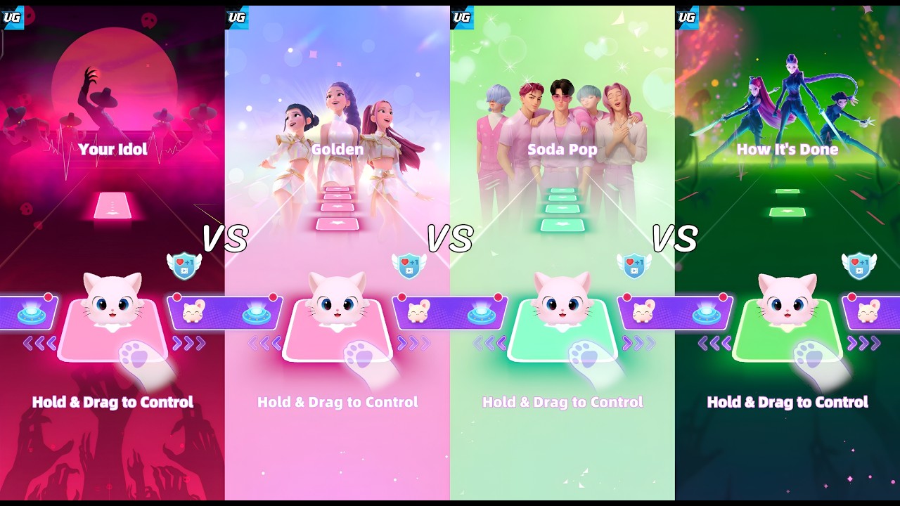 Bongo Cat - Your Idol vs Golden vs Soda Pop vs How It's Done : Cat Beats background
