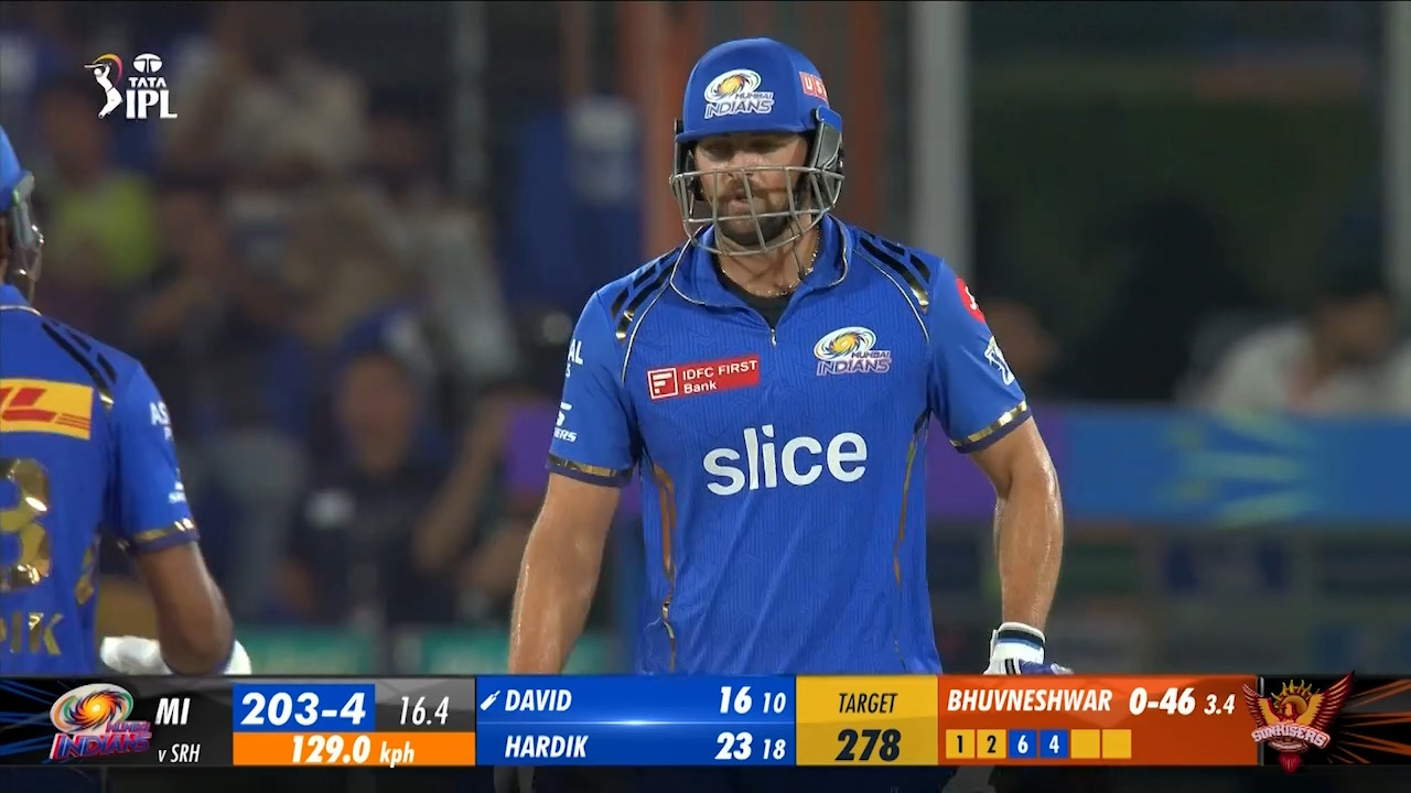Tim David's attacking 42*(22)