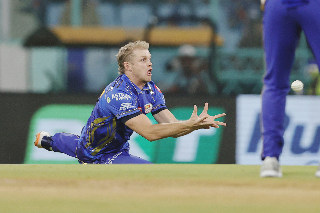 Cracking catch: Super sub Corbin Bosch times his dive to perfection backdrop