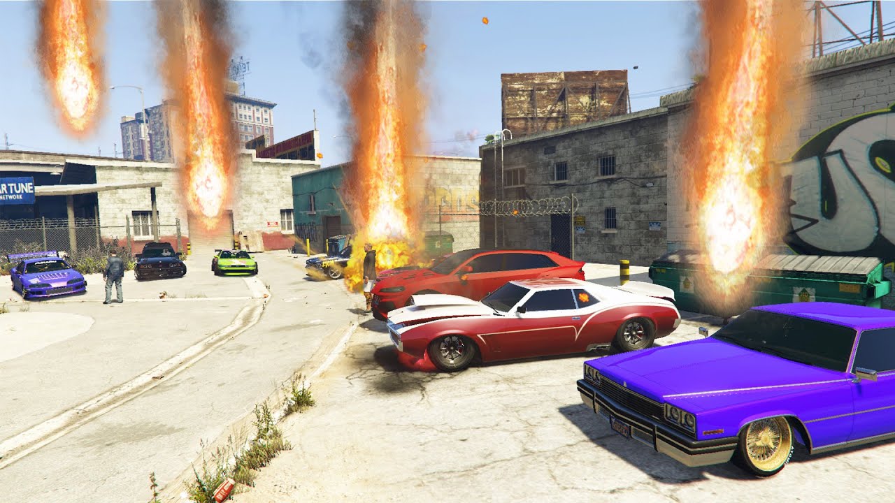 crashing a car meet with an airstrike (ngl, i kinda feel bad lol...) | GTA 5 THUG LIFE #530 background
