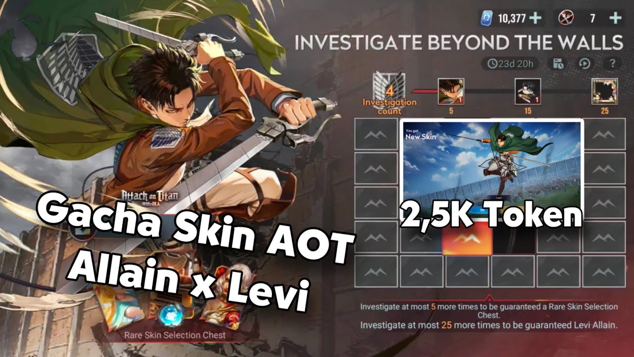 Gacha Skin Levi Attack on Titan | Honor Of Kings