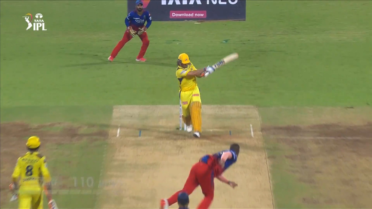 OUT OF THE GROUND! Dhoni's 110m humongous maximum background