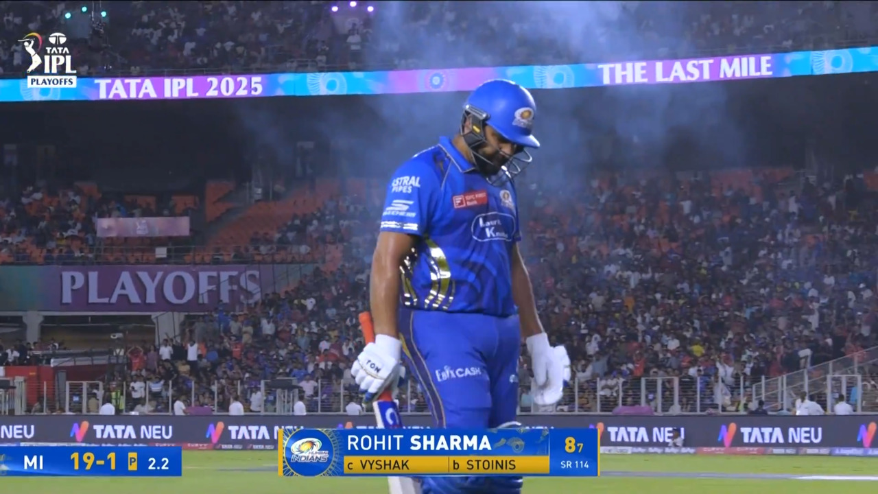 IPL 2025 Q2: PBKS vs MI - Rohit Sharma Wicket