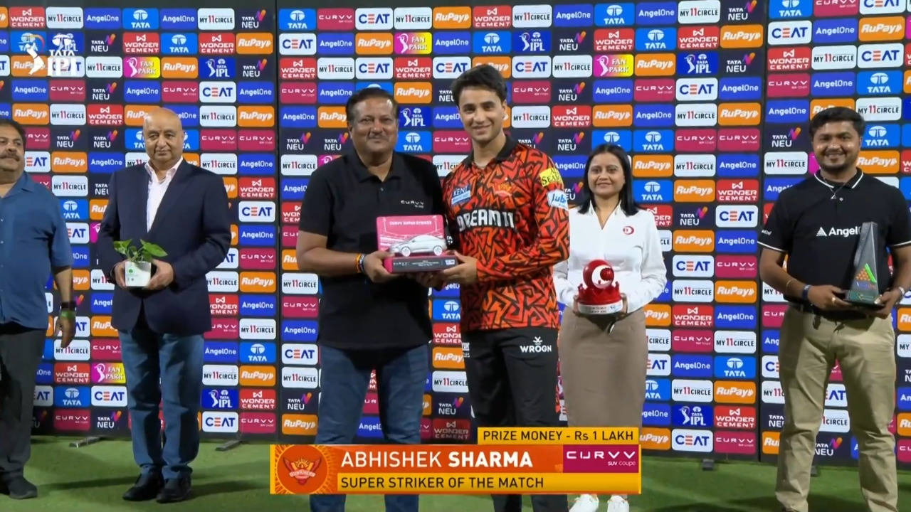 IPL 2025 M61: LSG vs SRH - Curvv Super Striker of the Match - Abhishek Sharma