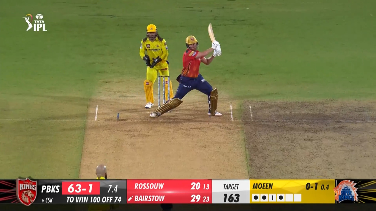 M49: CSK vs PBKS – Jonny Bairstow Six