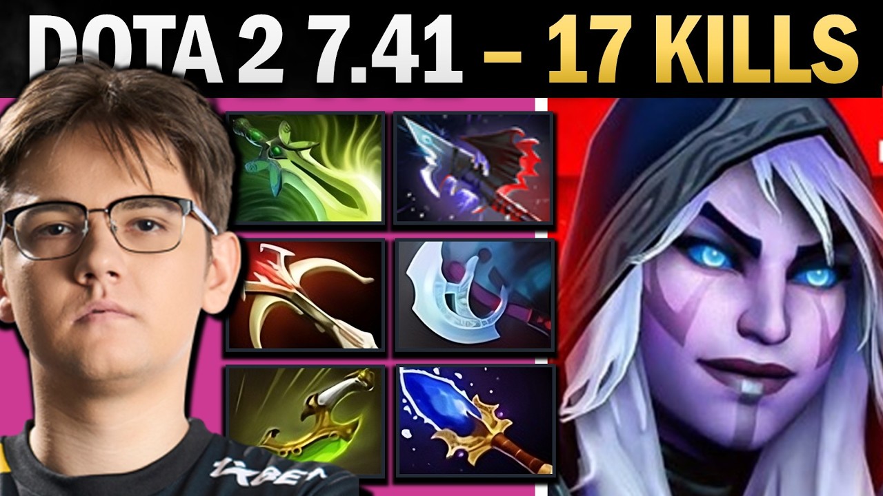 Drow Ranger Dota 2 7.41 with 17 Kills and Vladmirs - Dota Gameplay background