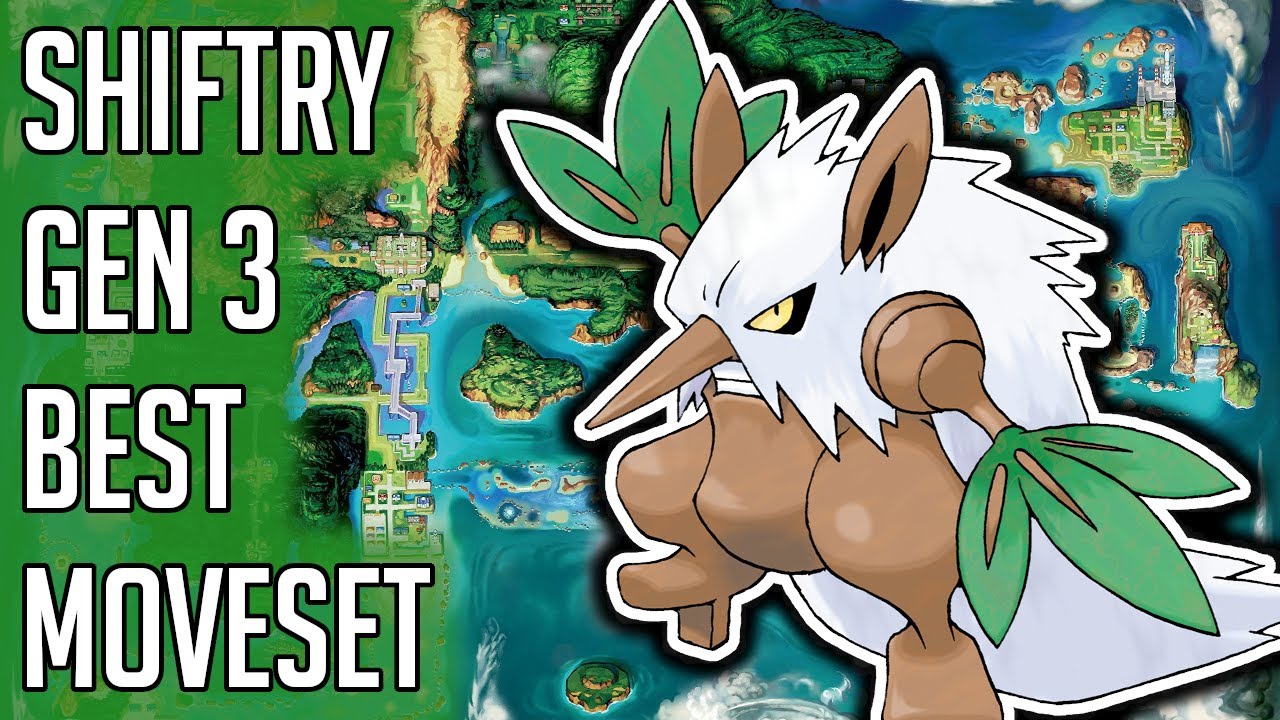 Shiftry Gen 3 Best Moveset - Shiftry Best Moveset Moves Pokemon Emerald Ruby Sapphire Red Green background